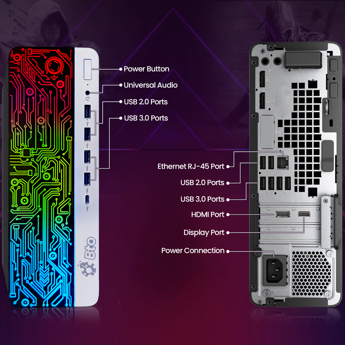 HP RGB G3 Desktop i5 Gaming PC GTX NVIDIA 32GB 1TB SSD 2TB HDD New 24" LED WiFi